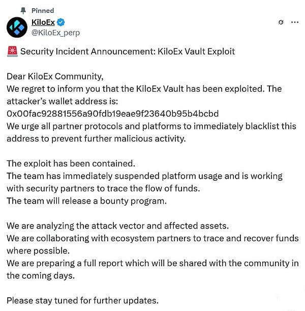 750万美元黑客攻击：KiloEx交易所崩盘真相！
