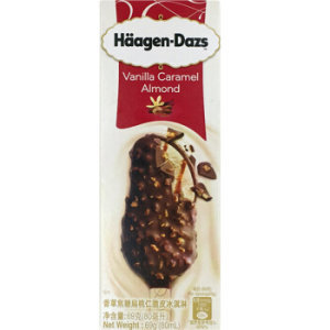 京东PLUS会员： Häagen·Dazs 哈根达斯 香草焦糖扁桃仁口味 脆皮冰淇淋 69g *6件