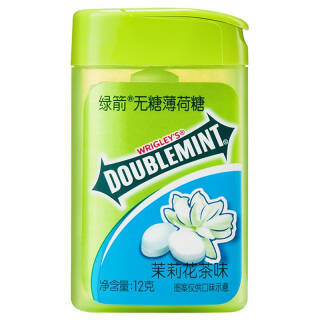 售罄DOUBLEMINT 绿箭 无糖薄荷糖 茉莉花茶味 20粒 12g *3件