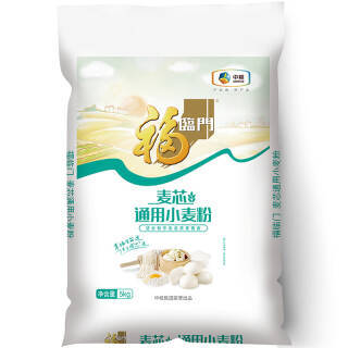 京东会员：福临门 麦芯通用小麦粉 中筋粉 麦芯粉 面粉 馒头、包子、烙饼等各类面食 中粮出品 5kg