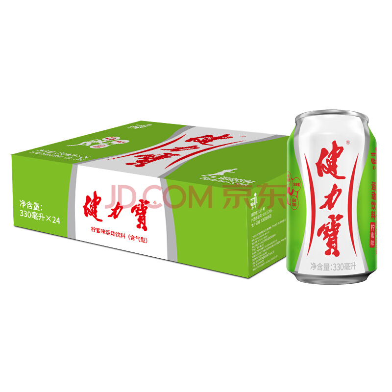 京东PLUS会员： JIANLIBAO 健力宝 柠蜜味运动碳酸饮料整箱装 330ml*24罐 *4件