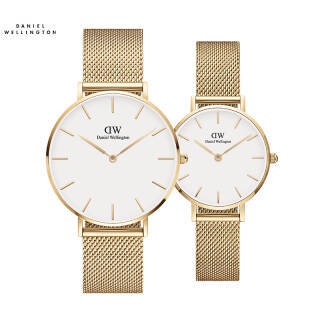 丹尼尔惠灵顿（DanielWellington）DW情侣对表 钢表带36mm男表DW00100346+28mm女表DW00100350礼盒套装