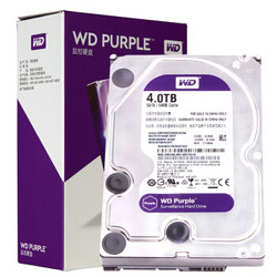 WD 西部数据 紫盘 64M 5400 监控机械硬盘 4TB