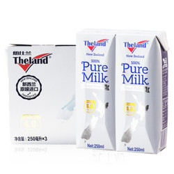  Theland 纽仕兰牧场 全脂纯牛奶 250ml*3瓶 *10件