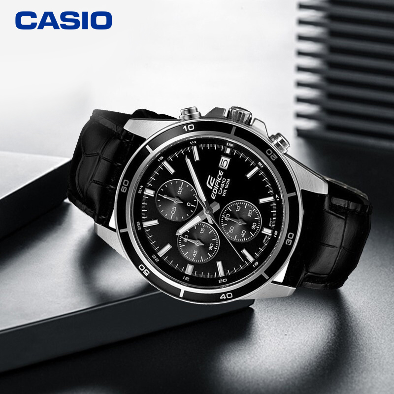 卡西欧（CASIO）手表 EDIFICE 七夕礼物经典三盘六指针商务休闲男表石英表 学生手表 EFR-526L-1A