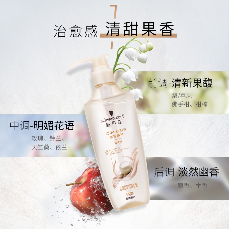 施华蔻(Schwarzkopf)新多效修护洗发露600ml(温和修护 防毛躁柔顺 氨基酸 洗发水洗发膏 男女通用）