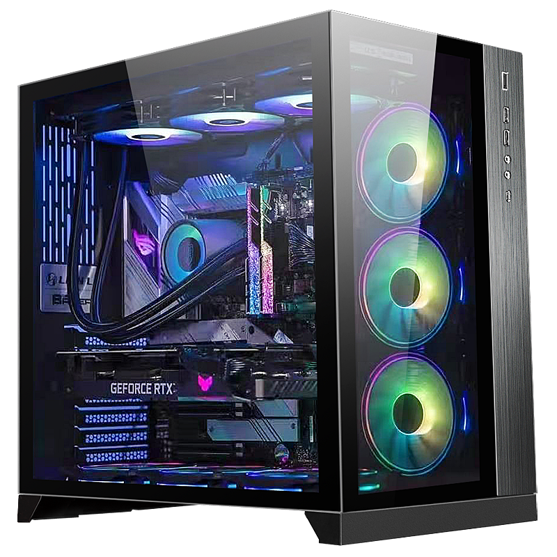 LIANLI 包豪斯-O11D 黑色 联力电脑主机箱 高塔8槽/双U3+Type-c/双面玻璃/支持三面水冷及E-ATX主板/双电源仓