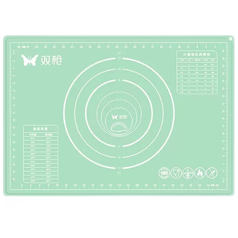 双枪抗菌揉面垫家用面板加厚硅胶垫带刻度食品接触级厨房烘焙和面垫 刻度款400*500mm