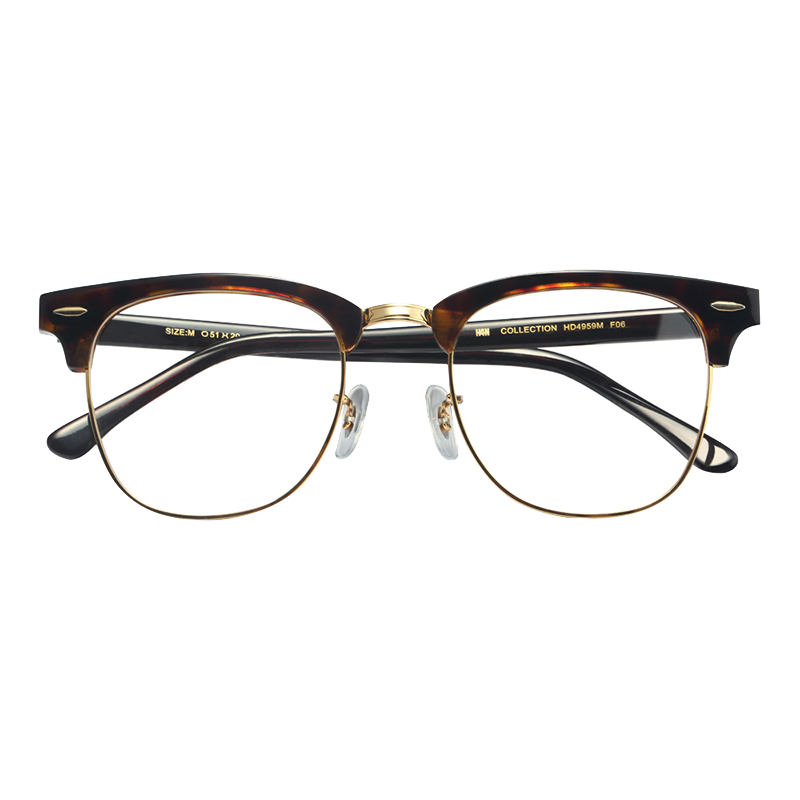 汉（HAN） 近视眼镜框架男女款 时尚防蓝光辐射眼镜 4959 复古代瑁 配1.60非球面防蓝光镜片(200-600度)