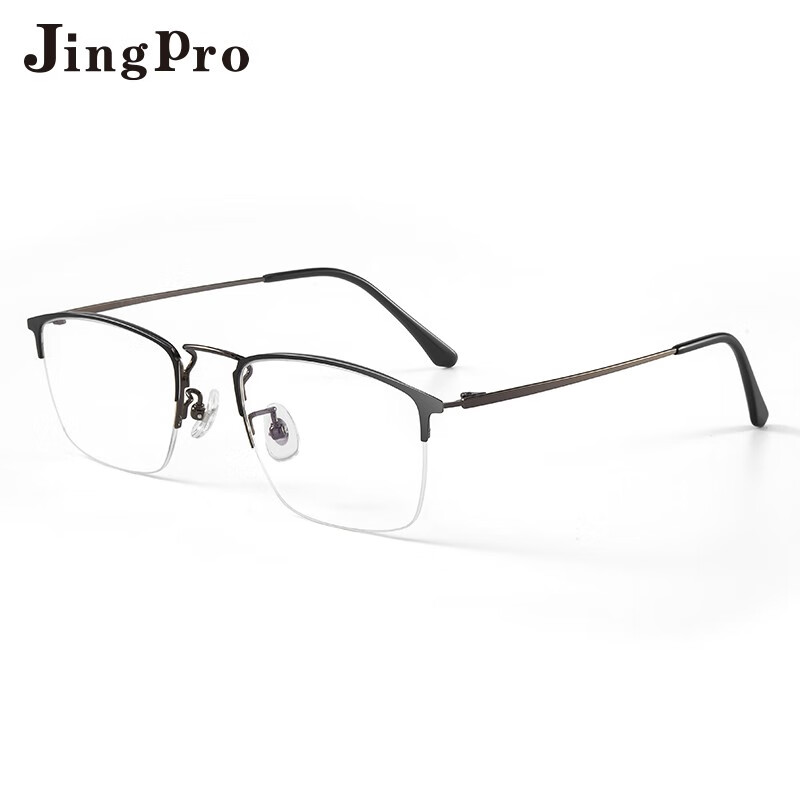 镜邦眼镜近视男士可配超轻眼镜框钛架1.74超薄近视镜片散光金丝眼镜8017 