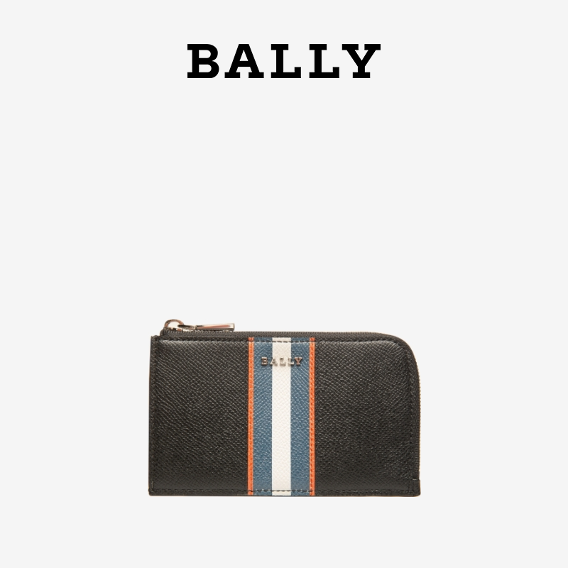 BALLY/巴利官方新款BORD.BI男士黑色皮革卡片夹卡包6300162新年礼物 黑色 均码