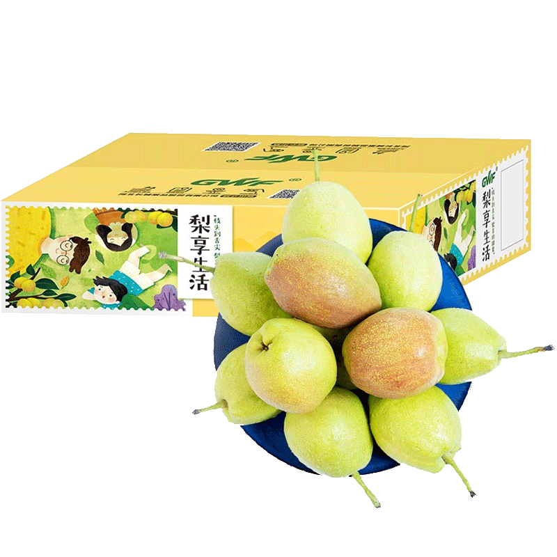 京鲜生 新疆特级库尔勒香梨 2.5kg 单果120g以上 水果年货礼盒