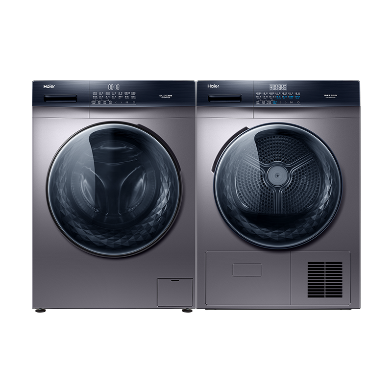 海尔（Haier）洗烘套装组合 1.08洗净比10Kg滚筒洗衣机+负离子家用热泵烘干机 EG100MATE3S+EHG100MATE3S