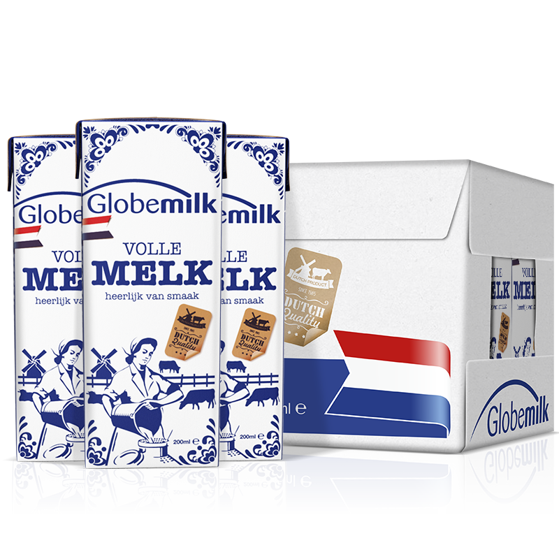 荷高荷兰原装进口 3.7g优乳蛋白全脂纯牛奶 200ml*24 年货佳选