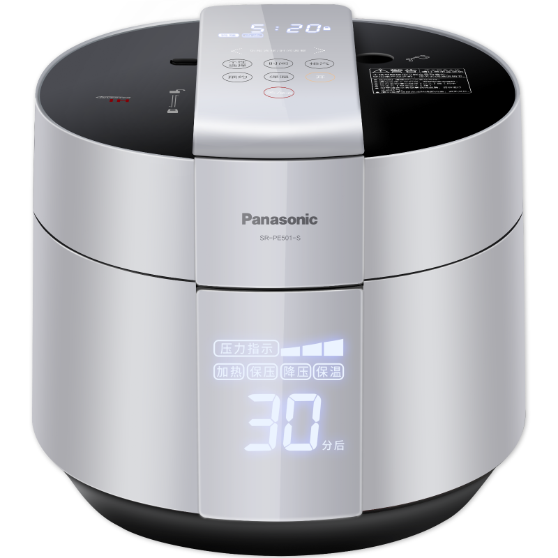 松下（Panasonic）5L电饭煲 家用IH电饭锅   智能米量判定 三段压力可选 24H可预约 SR-PE501-S