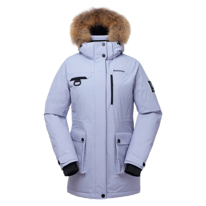 黑冰（BLACKICE）F8522冬季女款700+蓬鹅绒休闲工装羽绒服户外带帽防寒派克大衣 D 米白 L