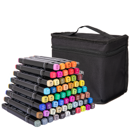 得力(deli)60色速干马克笔画画涂色套装水彩笔记号笔 开学礼物HM902-60