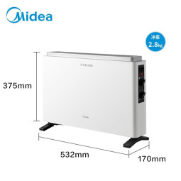 美的（Midea） 取暖器家用暖风机浴室电暖器欧式快热炉双档功率小型加湿烘衣节能电暖气烤火器 【倾倒断电】HDW20MK