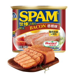 世棒（SPAM）午餐肉罐头培根口味340g 开罐即食 早餐汉堡火锅烧烤麻辣香锅食材