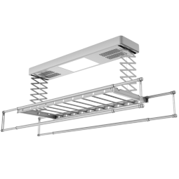 志高（CHIGO） 智能电动晾衣架升降晾衣机阳台智能遥控家用带烘干LED照明晒衣架 黑色+照明横杆语音