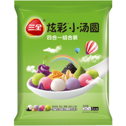 三全 炫彩小汤圆四合一组合260g52只 黑芝麻/花生/紫薯/抹茶点心甜品