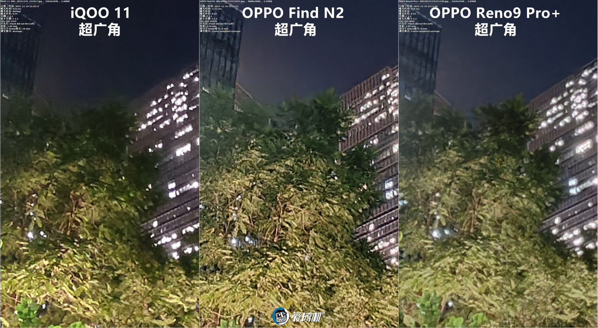 简单拍照对比：iQOO 11对OPPO Find N2、Reno9 Pro+