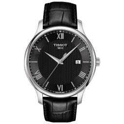 天梭（TISSOT）瑞士手表 俊雅系列石英男士手表T063.610.16.058.00 黑盘皮带
