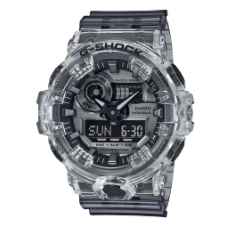 卡西欧casio手表G-SHOCK冰韧系列破冰行动透明灰防水运动男表 GA-700SK-1A