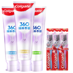 高露洁（Colgate）360°玻尿酸精粹养龈3+3牙膏套装（净澈180g+俢愈180g+舒爽180g）