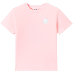 安奈儿童装男童女童短袖纯棉T恤2023年夏装新款字母印花亲子文化衫上衣 半糖粉 150cm
