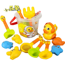 酷奇象新款儿童海边小鸭子沙滩玩具套装 沙滩玩乐【沙盘】15件套