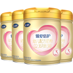 飞鹤臻爱倍护超级飞帆配方奶粉3段(12-36个月适用) 900克*4罐乳铁蛋白
