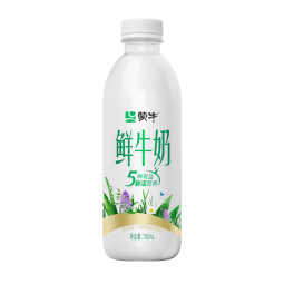 蒙牛 原生高钙鲜牛奶780ml*1瓶装 全脂巴氏杀菌乳