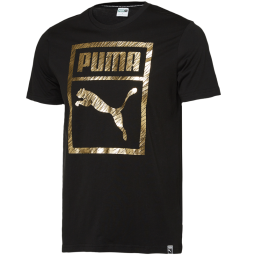 彪马（PUMA） 短袖T恤男夏季纯棉休闲圆领时尚潮流运动T恤衫 LOGO BOX 576437 黑色 51 M(175/96A)