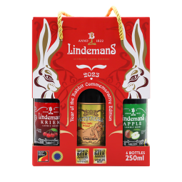 Lindemans林德曼 兔年纪念礼盒 果啤 啤酒 250ml*6瓶 比利时进口