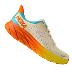 HOKA ONE ONE 男鞋克利夫顿8公路跑步鞋Clifton8网面减震耐磨透气 亮黄色 / 山花橘 41/260mm