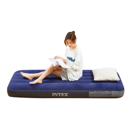 INTEX户外充气床露营家用午睡气垫床单人陪护自动充气床垫 (蓝色)64756