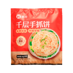 惠寻 京东自有品牌  台湾千层手抓饼1000g 营养早餐煎饼10片装nc