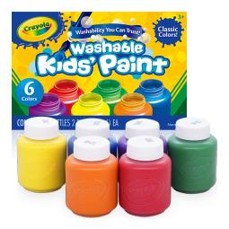 绘儿乐（Crayola）6色2盎司可水洗儿童颜料 绘画工具礼物儿童画