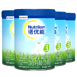 诺优能活力蓝罐（Nutrilon） 幼儿配方奶粉（12—36月龄，3段）800g*4听