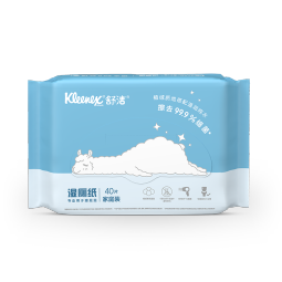 舒洁（Kleenex）湿厕纸羊驼湿厕纸 40片家庭装 擦去99.9%细菌 清洁湿巾 擦走细菌