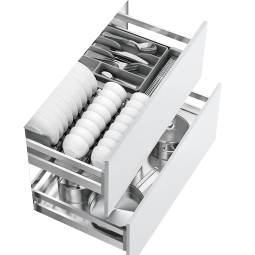 悍高（HIGOLD） 厨房橱柜拉篮碗架抽屉式碗篮加厚304不锈钢底板调味篮双层碗碟篮 L系列方管-800柜体套装