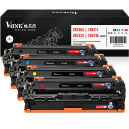 V4INK CB540A硒鼓125a四色墨盒(适用惠普cp1515n cp1215 cm1312 佳能5050 8050打印机粉盒)