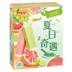 明治（meiji）芝芝西柚、芝芝葡萄雪糕  46g*10支 彩盒装 冰淇淋