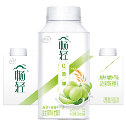 伊利畅轻 0添加 燕麦+青提+芦荟口味 250g*4瓶 生牛乳发酵果粒酸奶