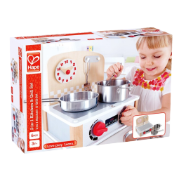 Hape儿童厨房玩具仿真过家家多功能厨房套装男孩女孩宝宝玩具生日礼物 E3151 北欧风双面迷你厨房