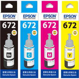 爱普生（EPSON） T672 墨水适用于L221/L363/L351/L565/L455 墨仓式打印机墨水T672系列四色套装 原装 墨水