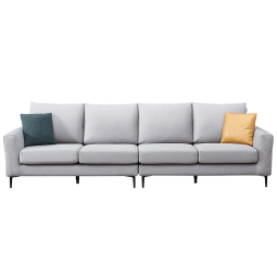 全友家居（限量秒）沙发北欧耐磨布艺沙发灵活头枕实木框架沙发102656 B款科技布沙发(左2+右2)