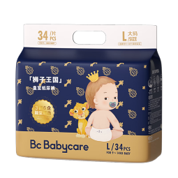 bc babycare【专卖店】皇室狮子王国 婴儿尿不湿 弱酸亲肤 皇室纸尿裤【L34片】