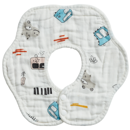 十月结晶婴儿口水巾0-1岁宝宝围嘴印花纱布新生婴儿童吸水薄款透气3条